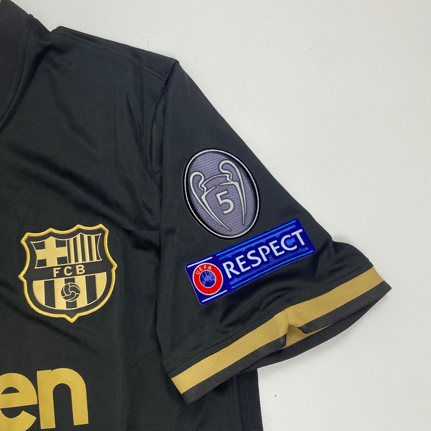 Authentic FC Barcelona 2020/21 UCL Away Jersey – Lionel Messi #10 (Black & Gold Edition)